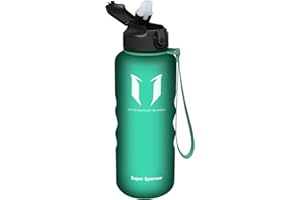 Super Sparrow Butelka na wodę ze słomką – 1,5 l – nietoksyczna butelka na wodę z tritanu, bez BPA, szczelna butelka na siłownię