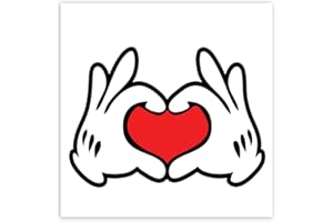 Biomar Labs® 1 x PVC Vinyl Car Sticker Love Heart Hands Mouse Decal for Bumper Window Moto Helmet B 250