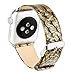 Produktbild Xihuan Apple Watch Armband 38mm Leder Replacement Wrist Strap Band Uhrenarmband Schlaufe Smart Watch Armbänder mit Metallschließe für Apple Watch 38mm Series 3/2/1 (Gold)