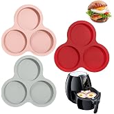AIFUDA - 3 Pcs Air Fryer Silicone Molds Non-Stick Air Fryer Accessories with 3 Cavities for Air Fryers Over 6 Quart