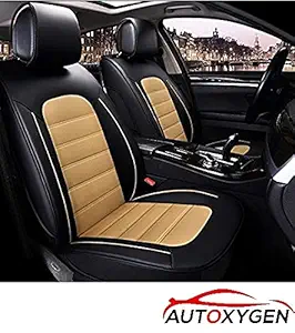 AUTOXYGEN Car leatherite seat cover (1012) Black And Beige For Maruti Suzuki Ertiga
