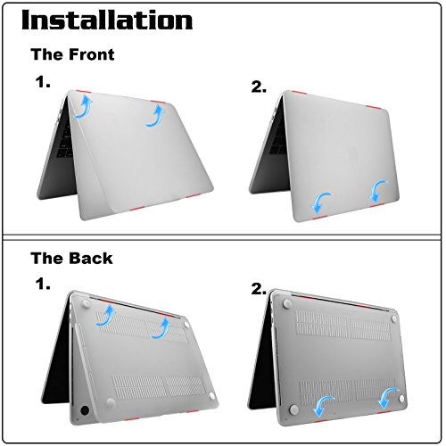 MacBook Pro 13 Hülle 2016, Infiland Ultra Slim Hochwertige Matt Gummierte Hartschale Tasche Schutzhülle Snap Case für NEUESTE 13-zoll MacBook Pro 13″ (2016 Freisetzung) A1706 / A1708(Transparent) - 6