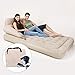 Produktbild QIHANGCHEPIN Doppelte aufblasbare aufblasbare Matratze, entfernbares Rückenpolster PVCs aufblasbares Bett, im Freien Reise-Zelt gefaltete Luftmatratze, Beige / Grau 203 * 152CM + Backrest + Car, Haushalts-Inflator-Pumpe ( Farbe : Beige )