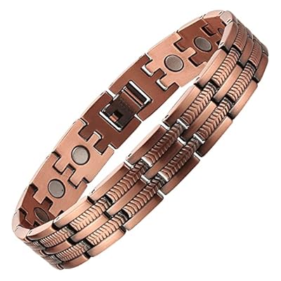 BioMag Copper Bracelet for Men Magnetic Bracelet,Copper Wristband with Ultra Strength Magnets,8.5inches Adjustable with Tools (Copper)