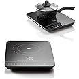 Quest 35839 Single Digital Induction Hob & Hot Plate / 10 Temperature Settings From 60-240°C/Touch Control with LED Display/Automatic Overheat Protection / 2000W