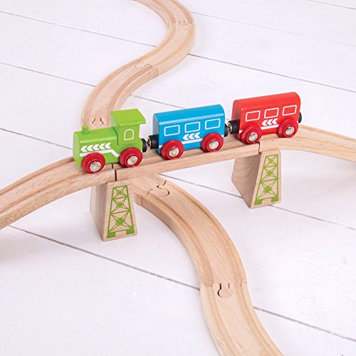 Bigjigs Rail High Level Blocks (Pack of 6) - Other Major Wooden Rail Brands are Compatible