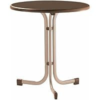 Sieger 208/C-M Boulevard-Klapptisch mit mecalit-Pro-Platte Ø 70 cm, Stahlrohrgestell champagner, Tischplatte…