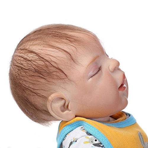 2016 New Sleeping Hair Rooted Realistic Reborn Baby Dolls Soft Full Vinyl 22