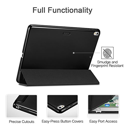 iPad Pro 10.5 Hülle, ESR® Yippee Series Auto aufwachen/Schlaf Funktion Ledertasche mit Schwarz Rückseite Abdeckung Leichtgewicht Anti-Kratzer Schutzhülle für iPad Pro 10.5 (Schwarz) - 6