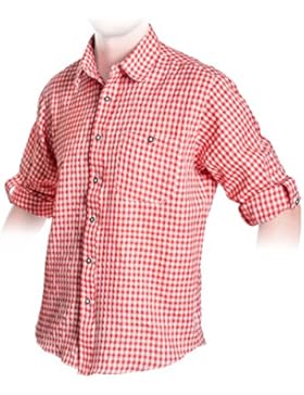 Trachten Hemd Rot, kariertes Trachtenhemd Größe S bis 3XL