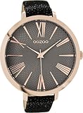 Oozoo Damenuhr mit Lederband 48 MM Rose/Grau/Schwarz Grau C9174