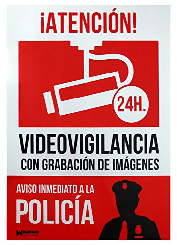 Wolfpack 15050921 Cartel Alarma Conectada Aviso A Policía 30 x 21 cm