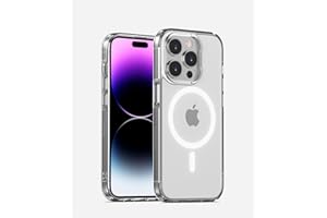 JIUWANG Etui Magnetyczne do iPhone 13 Pro Max Przezroczyste Matowe Odporny na Wstrząsy, Cover Phone Case Kompatybilny z Mag Safe, TPU+PC+Magnes N52 - Biały Transparente