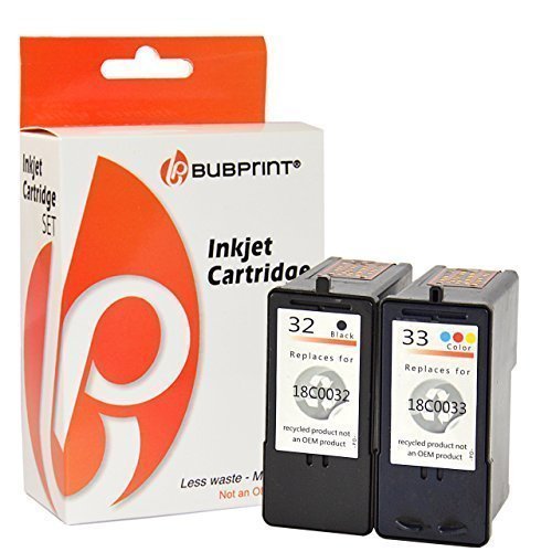 2 Druckerpatronen kompatibel für Lexmark 32 + 33 color und black