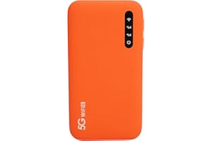 SRLIYA 5G Mobile Hotspot High Speed ​​Travel Double Band Wifi6 Enrutador Portátil con Soporte de Ranura de Tarjeta SIM 16 Dispositivos 6100 MAh Batería