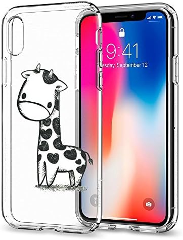 iPhone X case [with free stylus], fashion design Gel TPU Soft Cover case Skin for iPhone X (giraffe design)