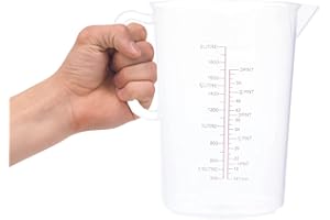 Acense Polypropylene Measuring Jug, Precise Measurement, Perfect Narrow Stem, Spillage-Free, Multi-Purpose Flour, Ground Almonds, Sugar, Milk, Oil, Dishwasher Safe, Capacity: 2ltr/70.5fl.oz