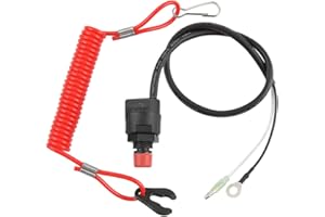 ANCLLO Universal Boat Outboard Engine Motor Lanyard Kill Urgent Stop Switch and Safety Tether Lanyard for Outboard Motors ATV Boat Bike