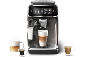 Philips ekspres do kawy z serii 3300 w pełni zautomatyzowany - 6 napojów, nowoczesny, kolorowy ekran dotykowy, LatteGo, SilentBrew, młynek w 100% ceramiczny, filtr AquaClean, Czarny chrom (EP3347/90)