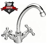 Farbe: Chrom Waschtischarmatur stehend Retro Kreuzgriff PASSATO