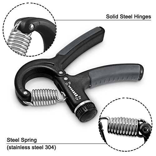 DLAND Handgriff des Stärkungsmittel im 2er-Pack Fitness Pinch Meter einstellbarem Widerstand 22-88 Lbs Arm Hand Gripper Exerciser-Anti-Rutsch - 3