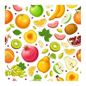 BP Design Solution Aggregate Fruits Wall Wallpaper Wall Sticker for Home Decor, Living Room, Bedroom, Hall, Kids Room , Play Room(Self Adhesive Vinyl,Water Proof) (16 x 112inch)
