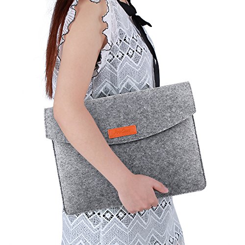 ProCase 15 – 15.4 Inch Schutzhülle Filz Laptop Sleeve Tasche, 15 Inch Macbook Pro Retina andere Chromebook Ultrabook Notebook (Grau) - 7