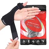 Thumb Splint Support / Brace for Tenosynovitis, Arthritis, RSI, Trigger Thumb, Carpal Tunnel Syndrome / right hand and left hand use REVERSIBLE / men and women / reliable stabiliser to ease discomfort and aid in natural recovery - Latex-Free PYKES PEAK