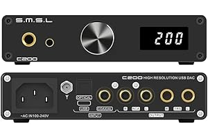 SMSL C200 Bluetooth DAC Amplificatore per cuffie: ES9038Q2M 4x OPA1612 XMOS XU216 DSD512 PCM768kHz DAC USB/OPT/COAX/BT Ingres