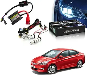 Auto Pearl - Car HID Light Kit Bulbs H4 6000k Automotive Headlight Bulbs Auto Conversion Driving Lamp High Intensity Discharge Kit Xenon White Light for - Verna Fluidic 4S (Set of 2 Pcs)