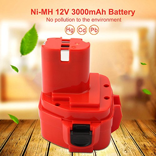 Creabest 12V 3,0Ah Ni-MH Ersatz-Akku für Makita 1220 1222 1233 PA12 1200 1234 1235 1235B 1235F 1235A 192696-2 192698-8 192598-2 192681-5 192698-A 193138-9 193157-5 - 5