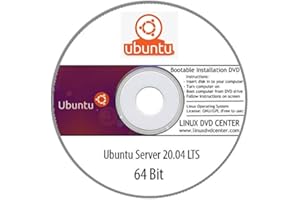 LINUX DVD CENTER Ubuntu Server 20.04 LTS "Focal Fossa" (64Bit) - Bootable Linux Installation DVD