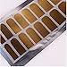Pack of 5 Sheets Nail Art Polish Metallic Foil Sticker, Self-adhesive Decal Patch Decoration, Full Nails Wraps Tip, 16 Pieces/Sheet (Gold)