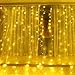 Produktbild Led Lichterketten Vorhang Fenster Batterie Betrieben Outdoor Fairy Vorhang Führte Lichter 3 * 3 Vorhang Beleuchtet Schnur Usb-Herzraumdekoration, Warmes Weiß, Acht Funktionen