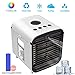 Produktbild Mobile Klimageräte, 4 in 1 Air Cooler Mini Luftkühler, Luftbefeuchter & Luftreiniger Ventilator mit Batterie und 7 Farben LED-Licht für Office Home Outdoor Reisen