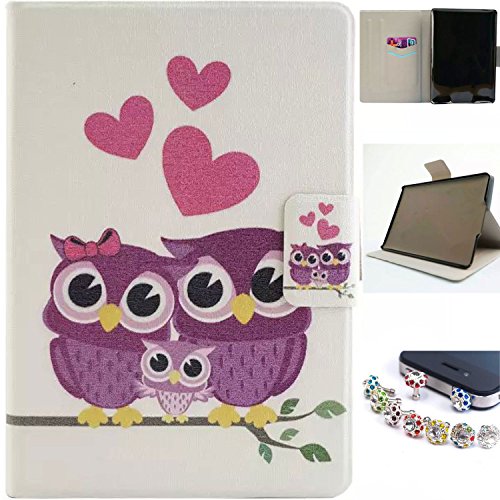 Mobilefashion Ledertasche PU Leder Tasche Schutzhülle Hülle Case für Amazon Kindle Paperwhite (6.0 inch) Schale (Herz eule MM) + 1x Staub-Stecker