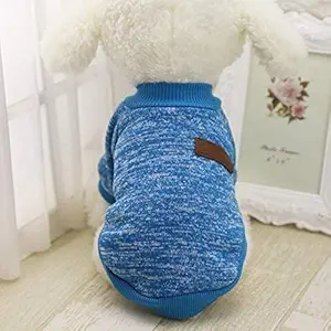 Idepet Pet Dog Classic Knitwear Sweater,Fleece Coat for Small,Medium,Large Dog,Warm Pet Dog Cat Clothes,Soft Puppy Customes (XS, Blue)