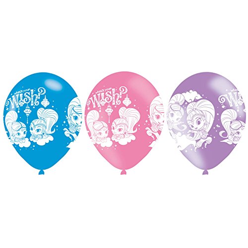 Amscan- Globos látex Shimmer & Shine, 6 unidades (9902135)
