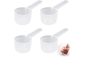 BPTZYLN 4 Pcs Measuring Scoop 40ml，Protein Scoop Food Scoop Scoops for Powder Protein Scoop 30g，Plastic Spoons Reusable for Milk Powder,Protein Powder,Flour,Kitchen Supplies