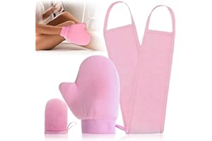 QOWUXHZ 2 Piezas Guante Autobronceador Corporal Doble Cara Manopla Autobronceador Mitt Para Crema Autobronceadora Cuerpo Con 1 Aplicadores De Loción Trasera Para La Espalda (Rosa)