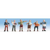 Noch- Gens Assis-6 Figurines sans Banc, 15536 - Modélisme
