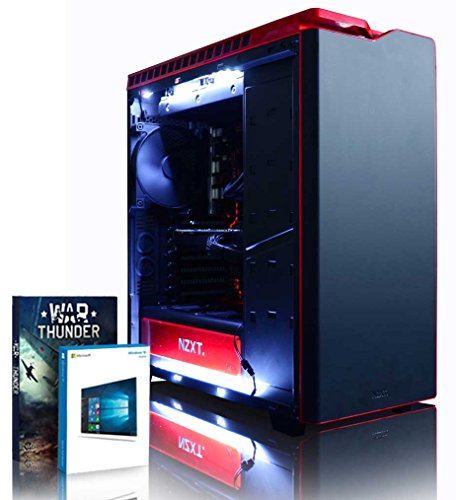 VIBOX Armageddon RM770-480 Gaming PC - 4,2GHz Intel i7 Quad Core CPU, Radeon RX 470, leistungsfähig, Wassergekühlter Desktop Gamer Computer mit Spielgutschein, Windows 10, Weiß Innenbeleuchtung, lebenslange Garantie* (3,6GHz (4,2GHz Turbo) Superschneller Intel i7 7700 Kabylake Quad 4-Core Prozessor CPU, MSI AMD Radeon RX 470 8GB Grafikkarte, 8GB Team 3000MHz DDR4 RAM, HyperX Savage 120GB SSD, 3TB Festplatte, Corsair H100i GTX Wasserkühler, EVGA 650w Netzteil, NZXT Gehäuse, Z270 Mainboard)