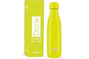I-Drink Botella Térmica Doble Pared 350/500/750/1.000 ML, Decorada (500 ML, Amarillo)