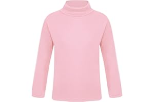 YOOJIA sous Vêtement Thermique Enfant Fille T-Shirt Compression Haut Manche Longue Thermique T-Shirt Maillot de Corps Col Roulé sous Pull Over Sweatshirt