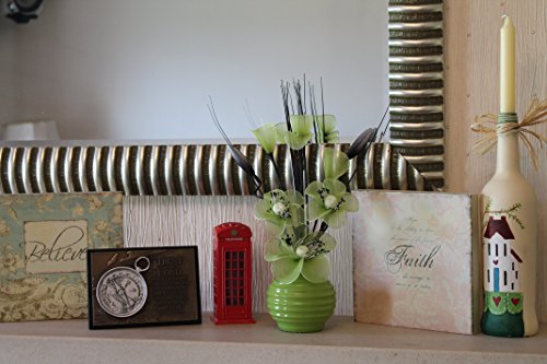 Flourish Vase mit Nylon-Blume, 32 cm, Limettengrün/Erbsengrün - 6