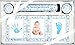 New Baby Boy Christening Gift 4 Piece Keepsake Set, First Curl and Tooth Box, Hand and Footprint Prints Kit, White Blue