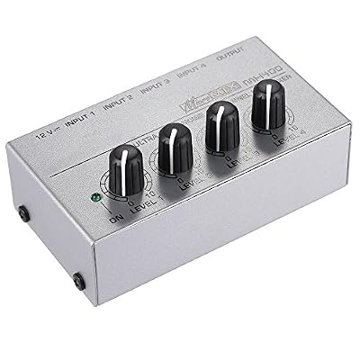 ammoon MX400 Ultra-compact Basse de Bruit 4 Canaux Ligne Mono Audio de Mixage avec Adaptateur d'alimentation