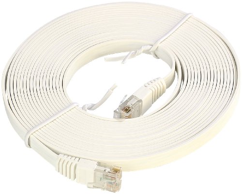 Fibrionic Network Solutions Netzwerk-Kabel Cat5e flach, weiß, 5m