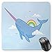 Produktbild HYYCLS Narwhal Mauspads, Abstract Fantastical Whale with Horn Flying in the Sky Among Clouds and Rainbow, Standard Size Rectangle Non-Slip Rubber Mousepad, Multicolor