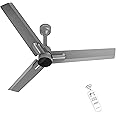 POLYCAB Wizzy Neo 1200mm 5-Star BLDC, Remote Ceiling fan for Living Room| 55% Energy Saving, 100% Copper, High Air Delivery, 6 Speed Setting, Reversible & Timer | 4-yr Warranty【Grey Chrome】